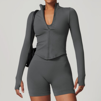 Custom Seamless Jackets | Wholesale Yoga Fitness Quick Dry Seamless Jackets Custom Logo