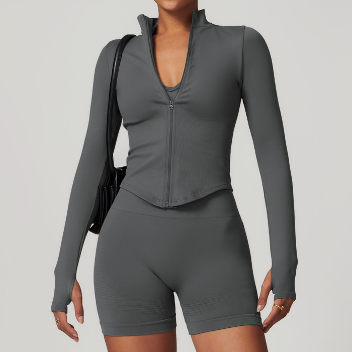 Custom Seamless Jackets | Wholesale Yoga Fitness Quick Dry Seamless Jackets Custom Logo