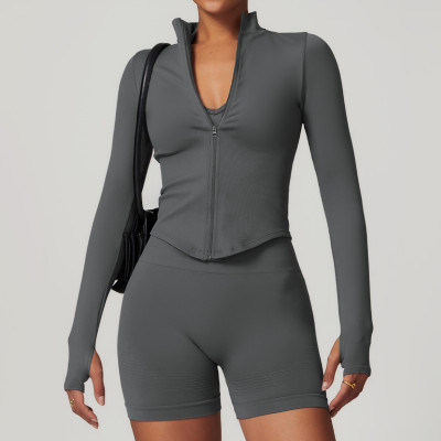 Custom Seamless Jackets | Wholesale Yoga Fitness Quick Dry Seamless Jackets Custom Logo
