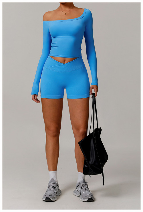 Custom Yoga Long Sleeve | Manufacturer Wholesale High Quality Off Shoulder Long Sleeve T-shirt