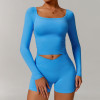 Custom Yoga Long Sleeve | Manufacturer Wholesale High Quality Off Shoulder Long Sleeve T-shirt