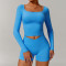 Custom Yoga Long Sleeve | Manufacturer Wholesale High Quality Off Shoulder Long Sleeve T-shirt