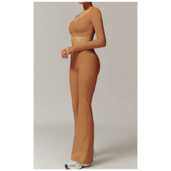 Custom Yoga Long Sleeve |Custom V-neck Fitness Quick Dry Long Sleeve Customized Logo Color