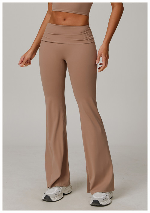Custom yoga leggings | Factory custom Eco-friendly sports flared pants for yoga and fitness