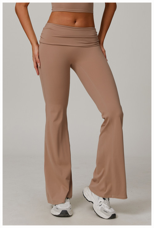 Custom yoga leggings | Factory custom Eco-friendly sports flared pants for yoga and fitness