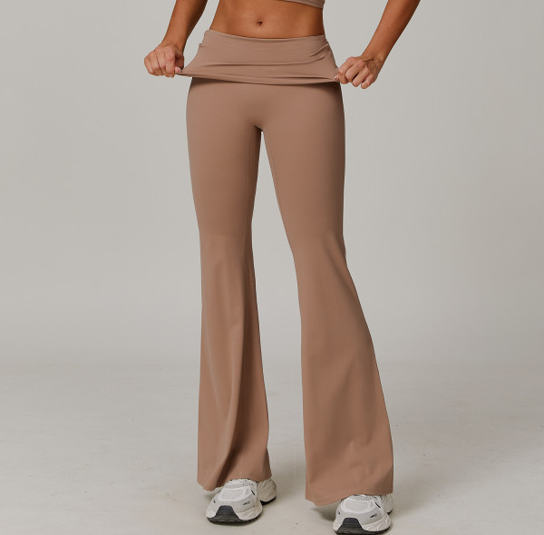 Custom yoga leggings | Factory custom Eco-friendly sports flared pants for yoga and fitness