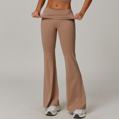 Custom yoga leggings | Factory custom Eco-friendly sports flared pants for yoga and fitness