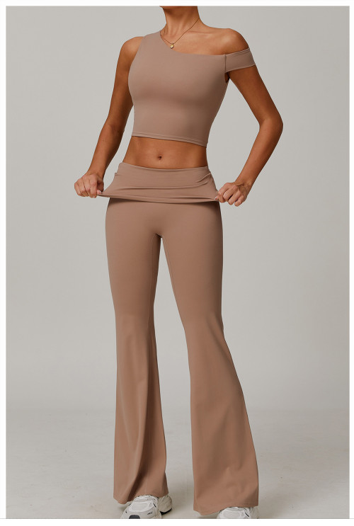 Custom yoga leggings | Factory custom Eco-friendly sports flared pants for yoga and fitness