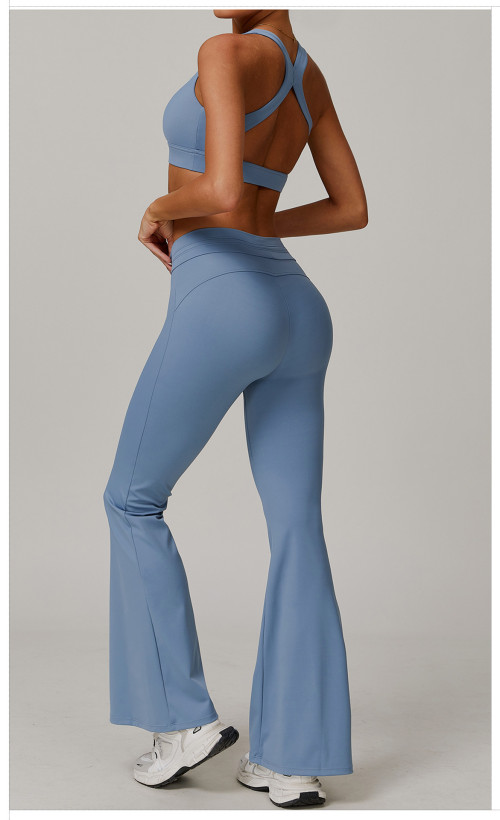 Custom Yoga Leggings | Factory Custom Yoga Running Drawstring Flared Pants Sun Protection