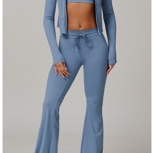 Custom Yoga Leggings | Factory Custom Yoga Running Drawstring Flared Pants Sun Protection