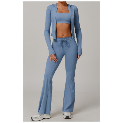 Custom Yoga Leggings | Factory Custom Yoga Running Drawstring Flared Pants Sun Protection