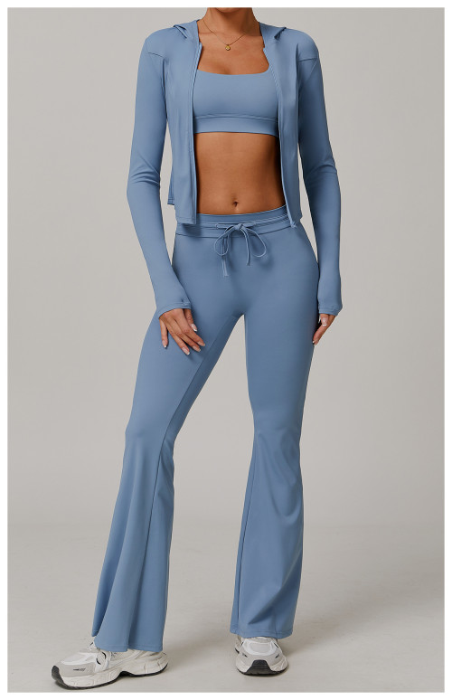 Custom Yoga Leggings | Factory Custom Yoga Running Drawstring Flared Pants Sun Protection