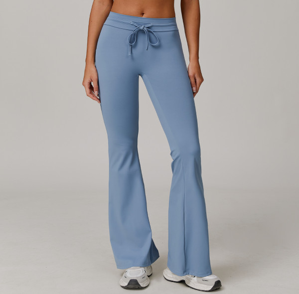Custom Yoga Leggings | Factory Custom Yoga Running Drawstring Flared Pants Sun Protection
