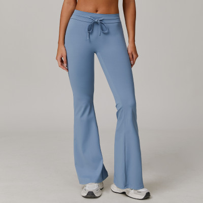 Custom Yoga Leggings | Factory Custom Yoga Running Drawstring Flared Pants Sun Protection