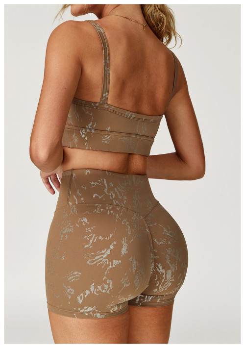Custom Yoga Shorts | Wholesale Gold Stamping Casual Yoga Sports Shorts Quick Dry Women Fitness