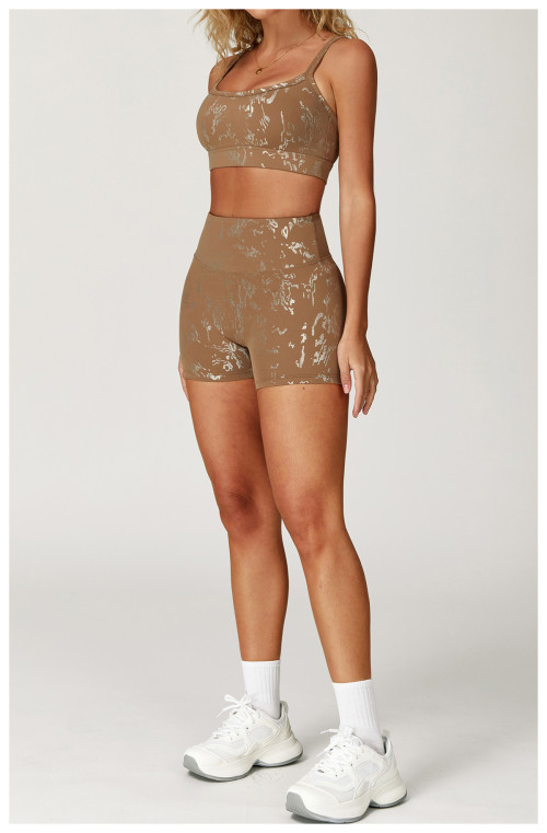 Custom Yoga Shorts | Wholesale Gold Stamping Casual Yoga Sports Shorts Quick Dry Women Fitness