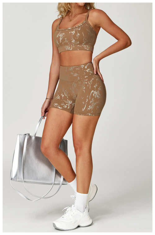 Custom Yoga Shorts | Wholesale Gold Stamping Casual Yoga Sports Shorts Quick Dry Women Fitness