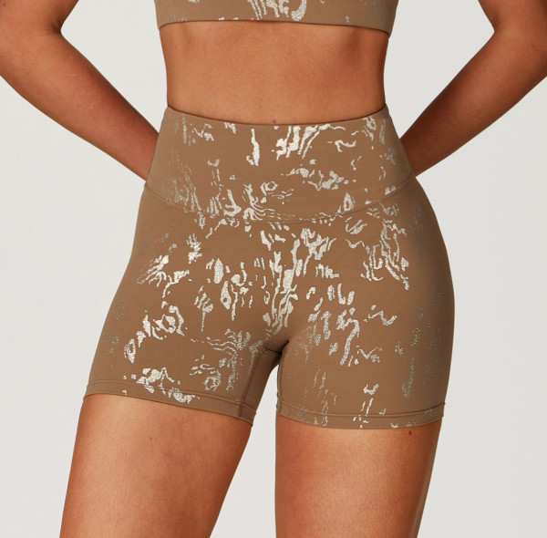 Custom Yoga Shorts | Wholesale Gold Stamping Casual Yoga Sports Shorts Quick Dry Women Fitness