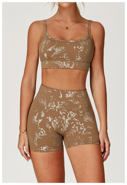 Custom Yoga Shorts | Wholesale Gold Stamping Casual Yoga Sports Shorts Quick Dry Women Fitness