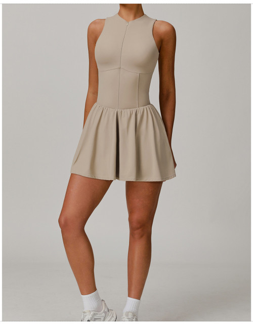 Custom tennis skirt | Factory wholesale stand collar tennis skirt custom fabric color private label