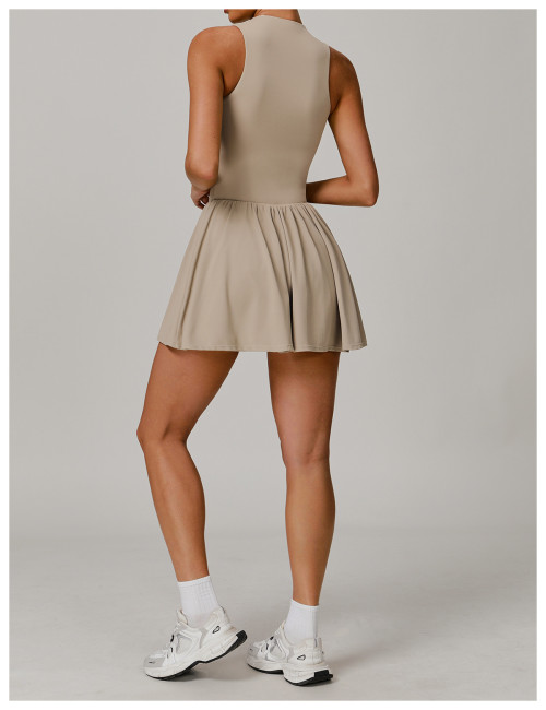 Custom tennis skirt | Factory wholesale stand collar tennis skirt custom fabric color private label