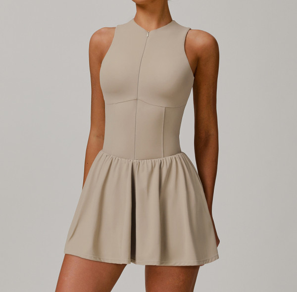 Custom tennis skirt | Factory wholesale stand collar tennis skirt custom fabric color private label