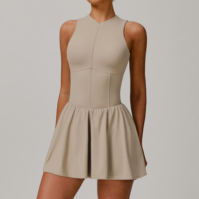 Custom tennis skirt | Factory wholesale stand collar tennis skirt custom fabric color private label