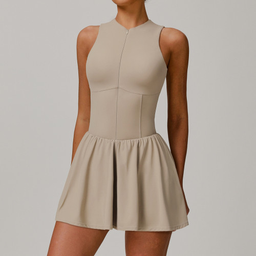 Custom tennis skirt | Factory wholesale stand collar tennis skirt custom fabric color private label