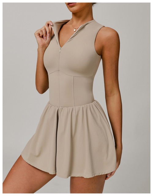 Custom tennis skirt | Factory wholesale stand collar tennis skirt custom fabric color private label
