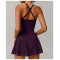 Custom tennis skirt | Factory wholesale cross back sexy tennis skirt for women summer