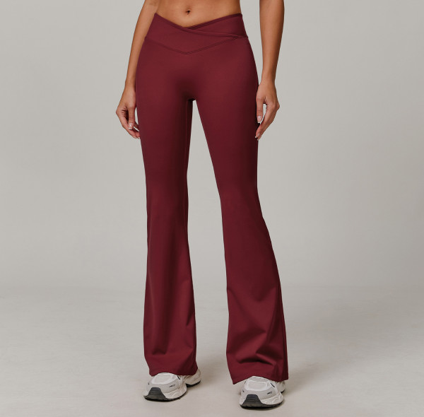 Custom Yoga Flared Pants | Factory Customized Yoga High Waist Running Flared Pants Private Label