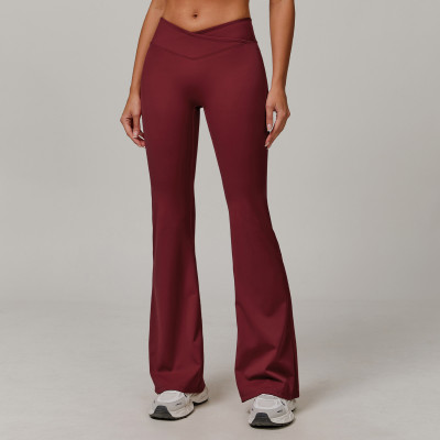 Custom Yoga Flared Pants | Factory Customized Yoga High Waist Running Flared Pants Private Label