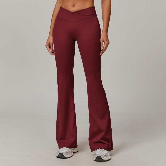 Custom Yoga Flared Pants | Factory Customized Yoga High Waist Running Flared Pants Private Label