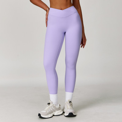 Custom Nude Yoga Leggings | Women's High Waist Cross Leggings Manufacturer Custom Fabric Color