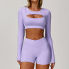 Custom Yoga Long Sleeve | Factory Shockproof Running Yoga Tops Custom Fabric Colors Private Label