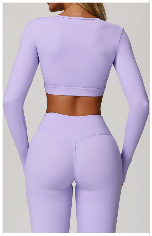 Custom Yoga Long Sleeve | Factory Shockproof Running Yoga Tops Custom Fabric Colors Private Label