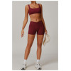 Custom cross yoga shorts | Sports outerwear yoga shorts factory high waist hip lift private label