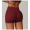 Custom cross yoga shorts | Sports outerwear yoga shorts factory high waist hip lift private label