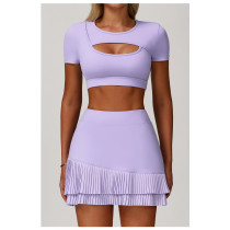 Custom hollow fitness tops | Factory direct sales of high-quality shockproof sports short-sleeved