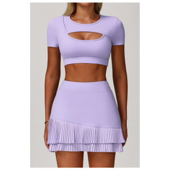 Custom hollow fitness tops | Factory direct sales of high-quality shockproof sports short-sleeved