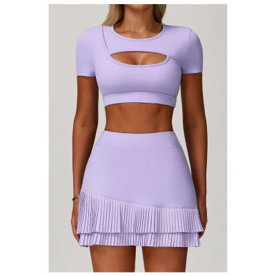 Custom hollow fitness tops | Factory direct sales of high-quality shockproof sports short-sleeved