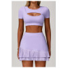 Custom hollow fitness tops | Factory direct sales of high-quality shockproof sports short-sleeved