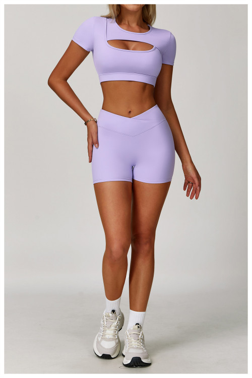 Custom hollow fitness tops | Factory direct sales of high-quality shockproof sports short-sleeved