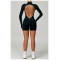 Custom yoga jumpsuit | Wholesale contrast color yoga jumpsuit hollow beautiful back running fitness