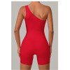 Custom one shoulder jumpsuit|Wholesale hip lift fitness jumpsuit outdoor running custom fabric logo