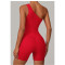 Custom one shoulder jumpsuit|Wholesale hip lift fitness jumpsuit outdoor running custom fabric logo