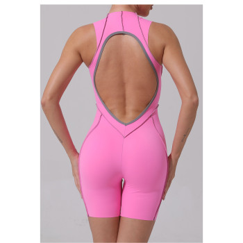 Custom Yoga Jumpsuit | Customized Stitching Contrast Jumpsuit Shorts Fitness Yoga Running