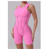 Custom Yoga Jumpsuit | Customized Stitching Contrast Jumpsuit Shorts Fitness Yoga Running