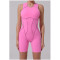 Custom Yoga Jumpsuit | Customized Stitching Contrast Jumpsuit Shorts Fitness Yoga Running