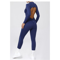 Custom Yoga Jumpsuits | Long Sleeve Outerwear Jumpsuits Manufacturer Sports Yoga Zipper Suit